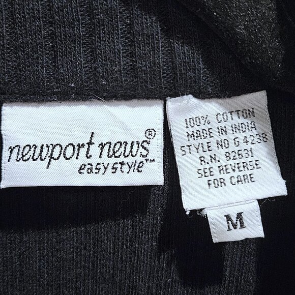 Newport News Easy Style Black Ribbed Lacey Embroidered Sweater - M - Picture 3 of 9